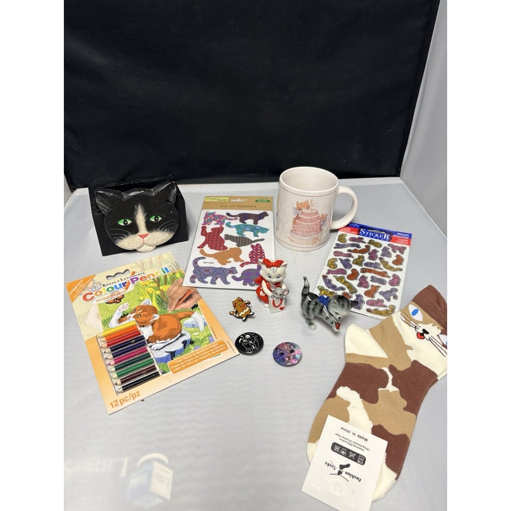 Charming Vintage & Collectibles Cat Lover's Lot 11 Pieces Total W German Lefton